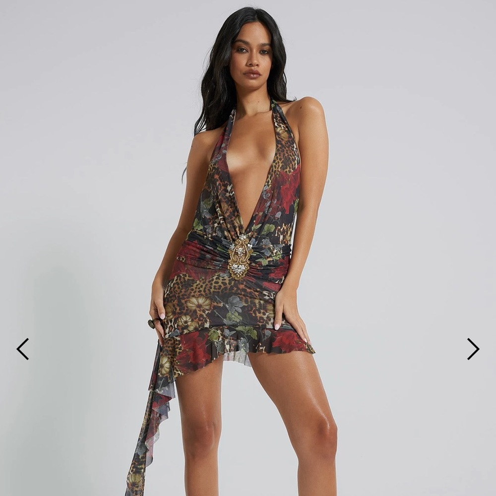 Jaded London Cindy Plunge Mini Dress